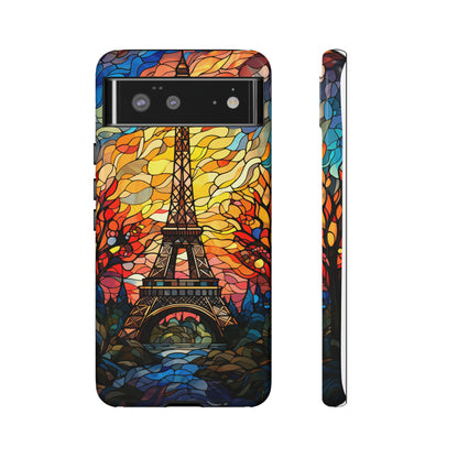 Parisian Elegance: Stained Glass Eiffel Tower | Artistic Flair iPhone Case for iPhone Models 11 through 14 Pro Max, Samsung Galaxy, and Google Pixel