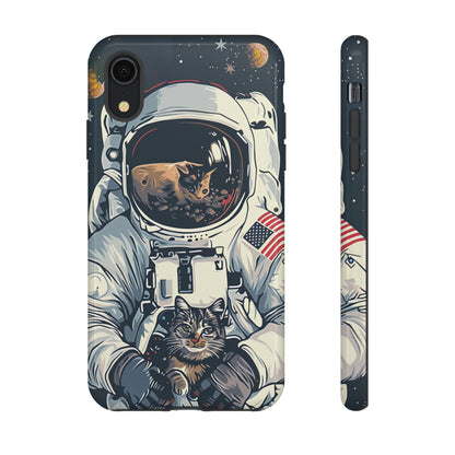 The Astronaut and the Cosmic Cat Phone Case