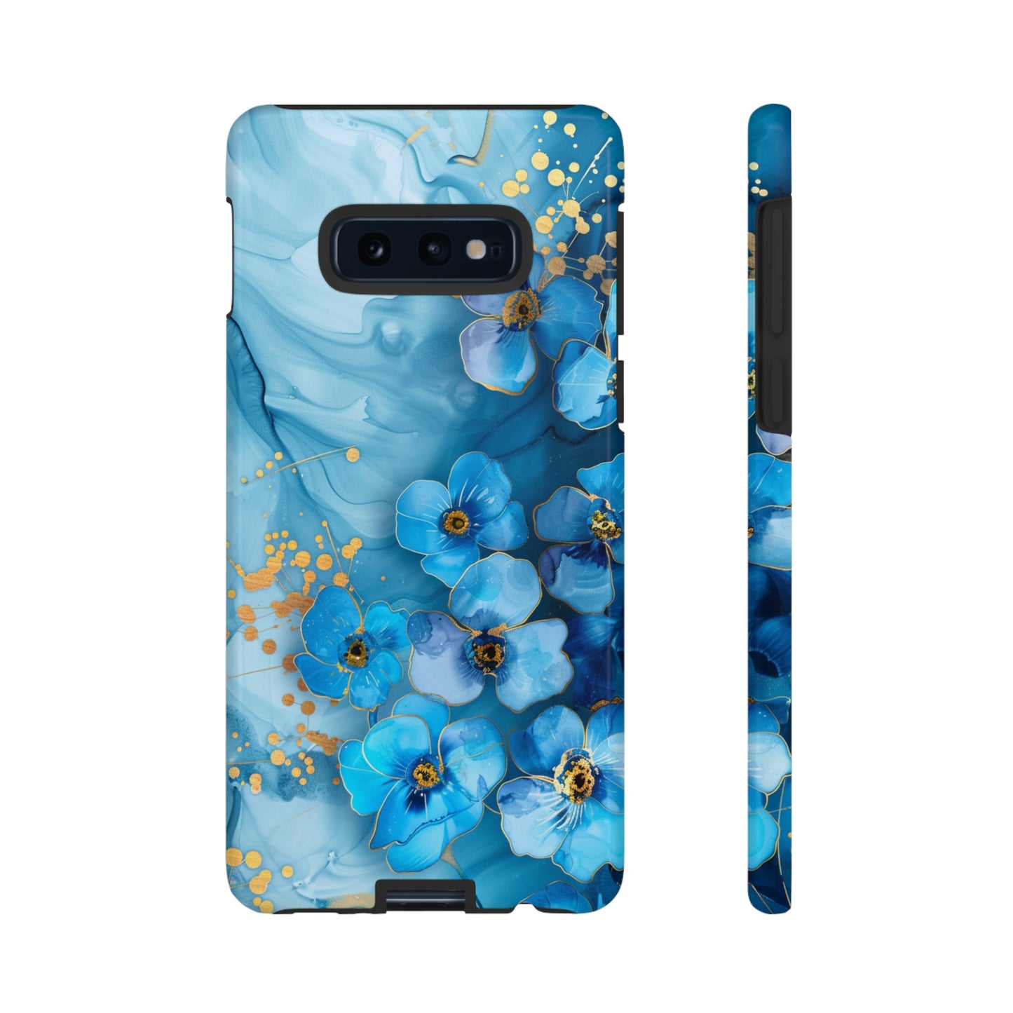 Forget Me Nots Gold Color Splash Floral Design Phone Case