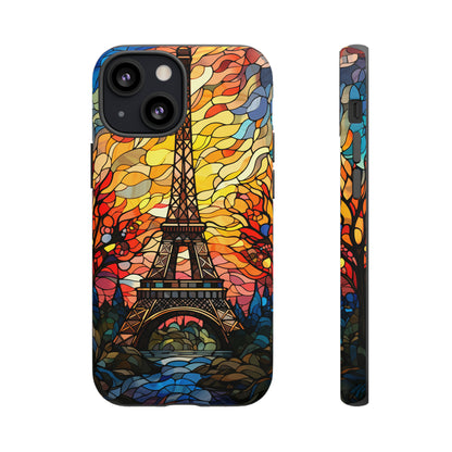 Parisian Elegance: Stained Glass Eiffel Tower | Artistic Flair iPhone Case for iPhone Models 11 through 14 Pro Max, Samsung Galaxy, and Google Pixel