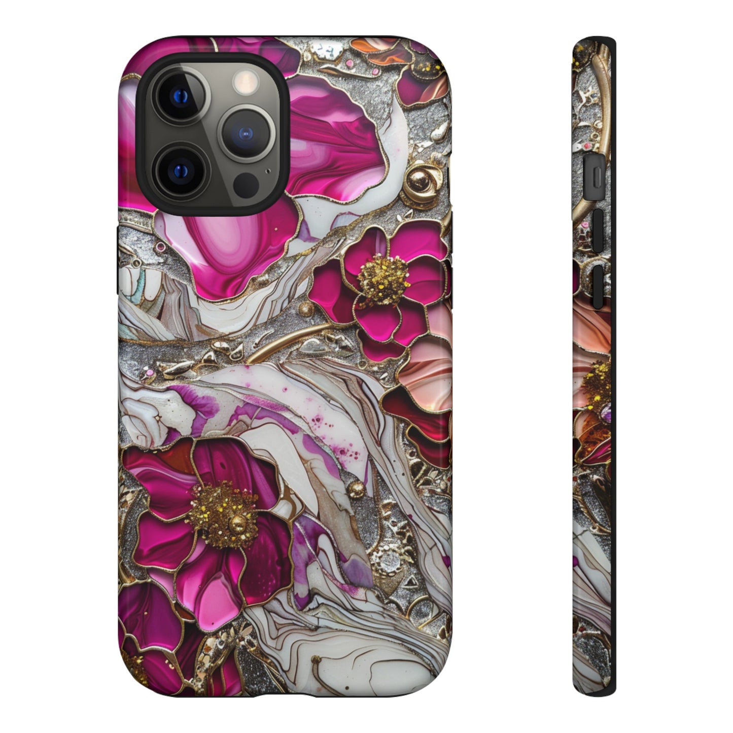 Stained Glass Magenta Floral Paisley Explosion Phone Case