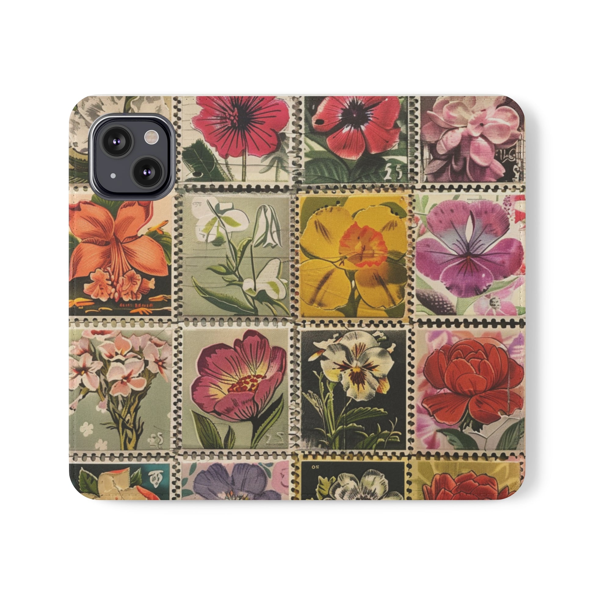 Vintage floral stamp phone case for iPhone 13