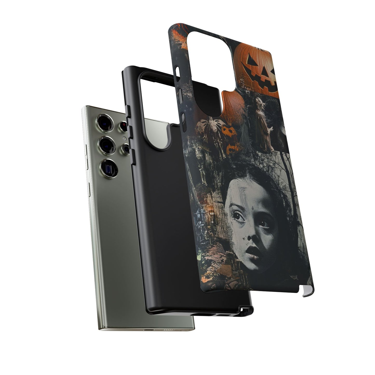 Vintage Halloween Collage Wednesday Goth Style Jackolantern Spooky Phone Cover