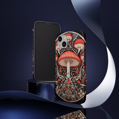 Mystical Mushroom Mandala Tough iPhone Case | Psychedelic Phone Cover