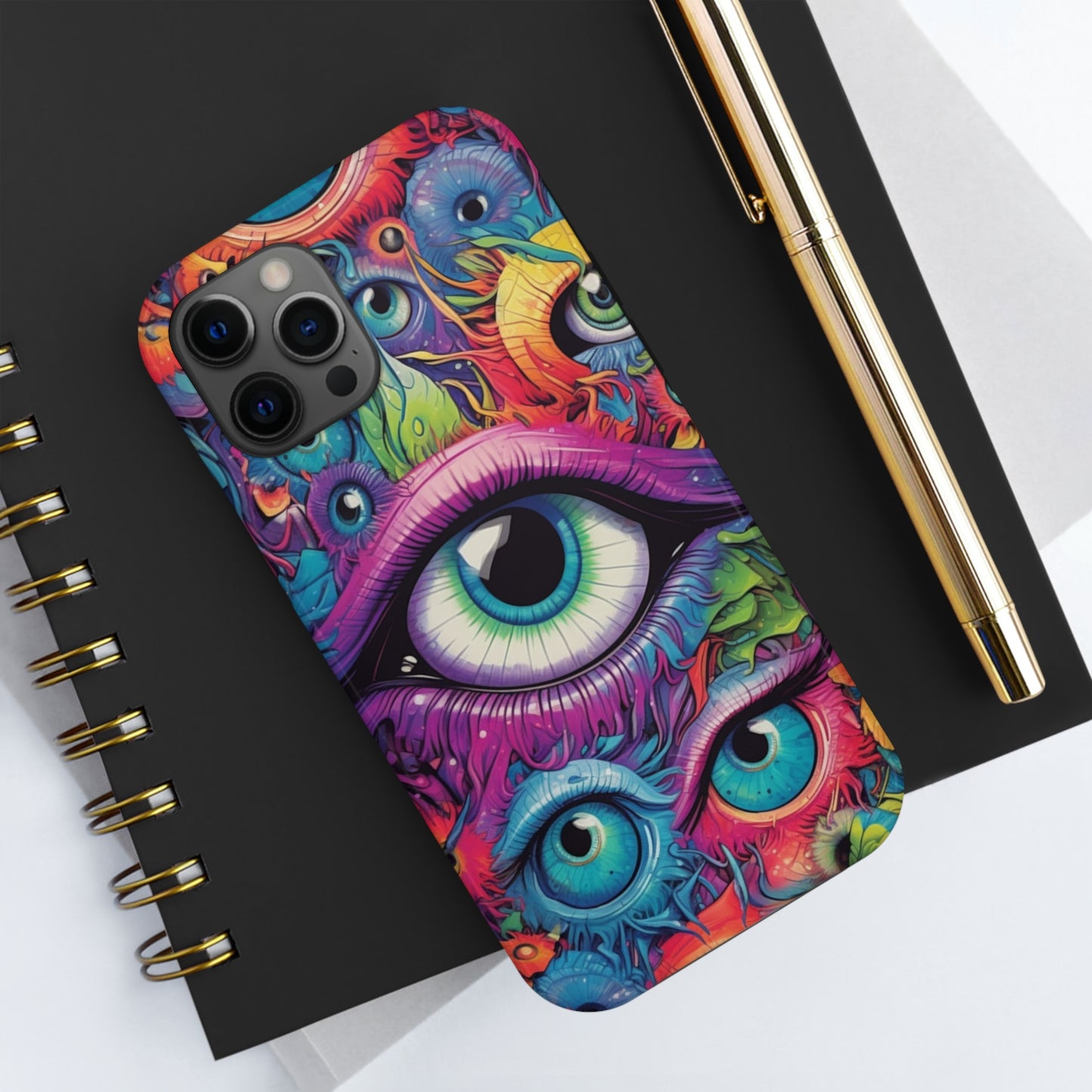 Psychedelic Eyeballs Phone Case for iPhone | Embrace a Trippy Visual Experience with Reliable Protection