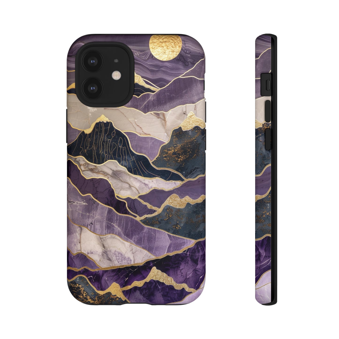 Abstract Purple Gold Mountain Phone Case