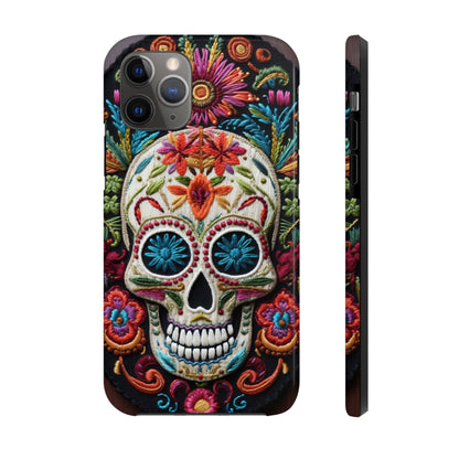 Embroidery Style Skulls Goth Dark Academia Tough Case iPhone Case