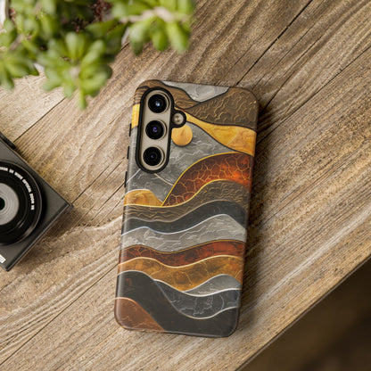 Abstract Gold and Silver Mountain Design Phone Case