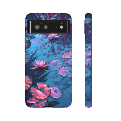 Magenta and Blue Color Zen Lily Pad Phone Case