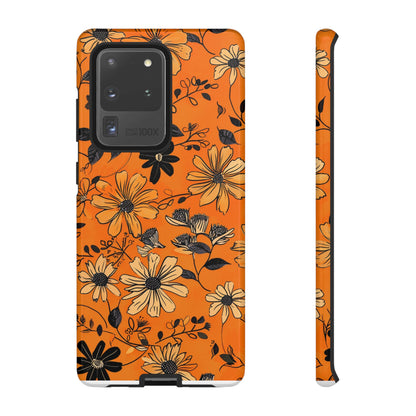 Orange Floral Phone Case Cute Summer Flower Aesthetic