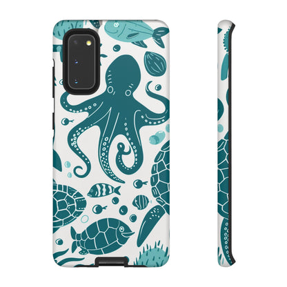 Undersea World Octopus, Turtle, Manta Ray Phone Case