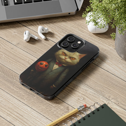 Creepy Spooky Halloween Cat iPhone Case | Dark Academia, Goth