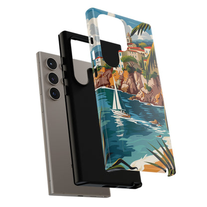 Midcentury French Riviera Sailboat Painting Phone Case