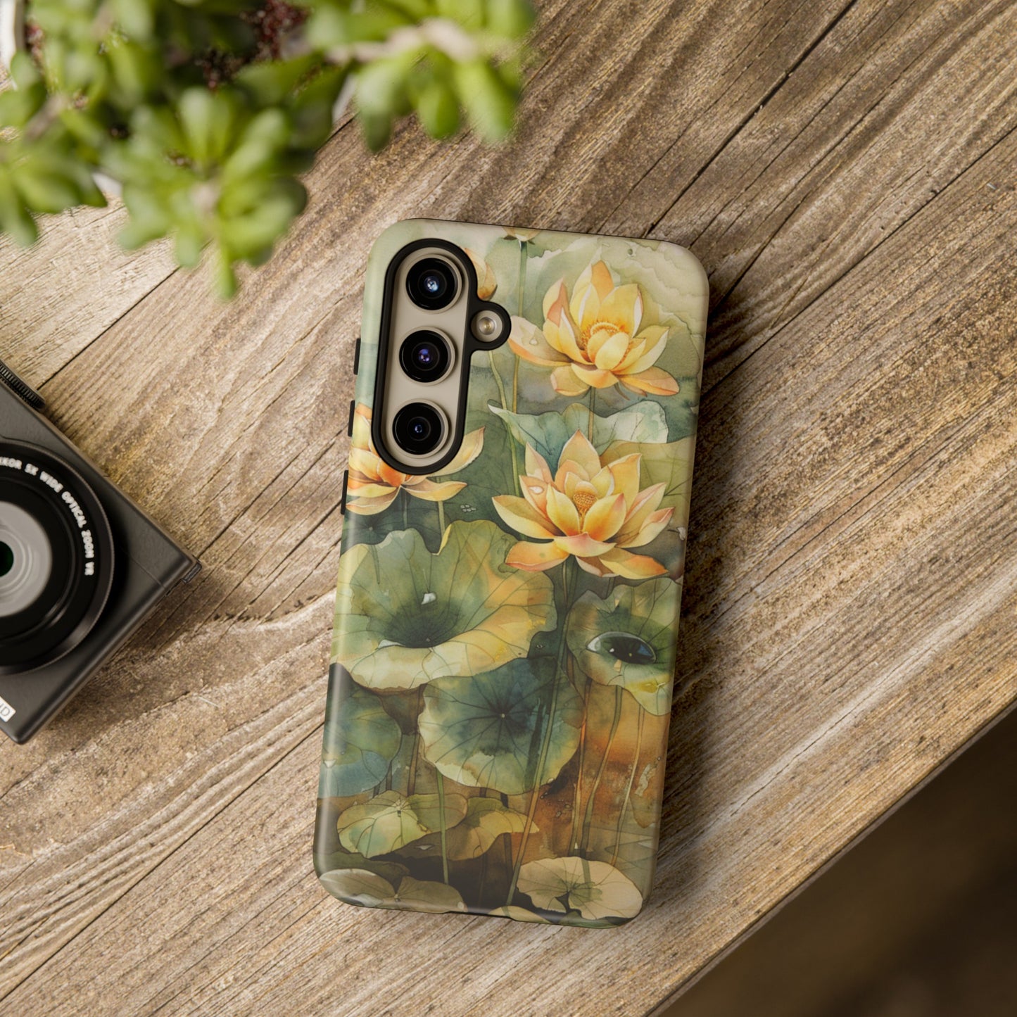 Zen Lotus Watercolor Painting iPhone 15 Case