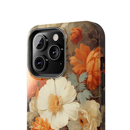 Vintage Floral Aesthetic Phone Tough Case Antique Print for iPhone 14 11 Pro 12 13 XR XS X 7+ 8 Boho Nature Flowers Cottage Core