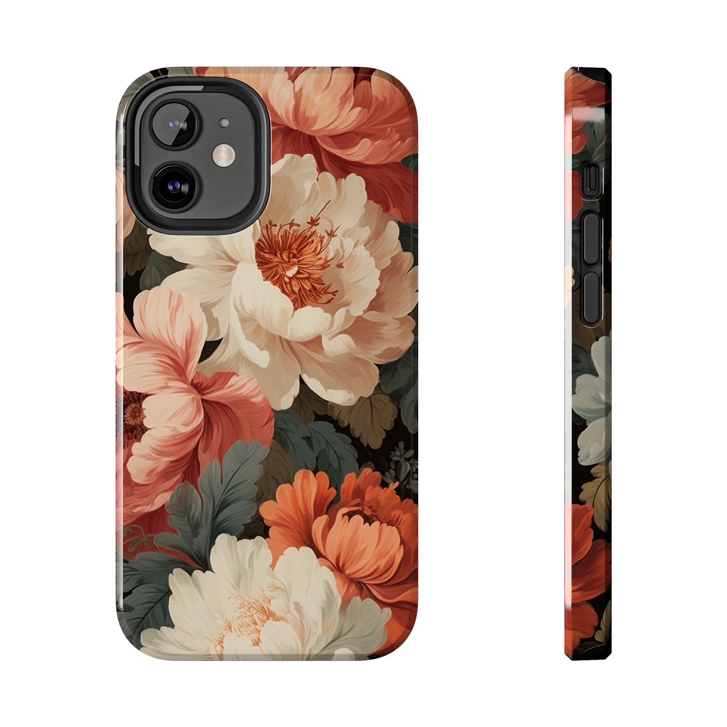 Vintage Floral Aesthetic Phone Tough Case Antique Print for iPhone 14 11 Pro 12 13 XR XS X 7+ 8 Boho Nature Flowers Cottage Core