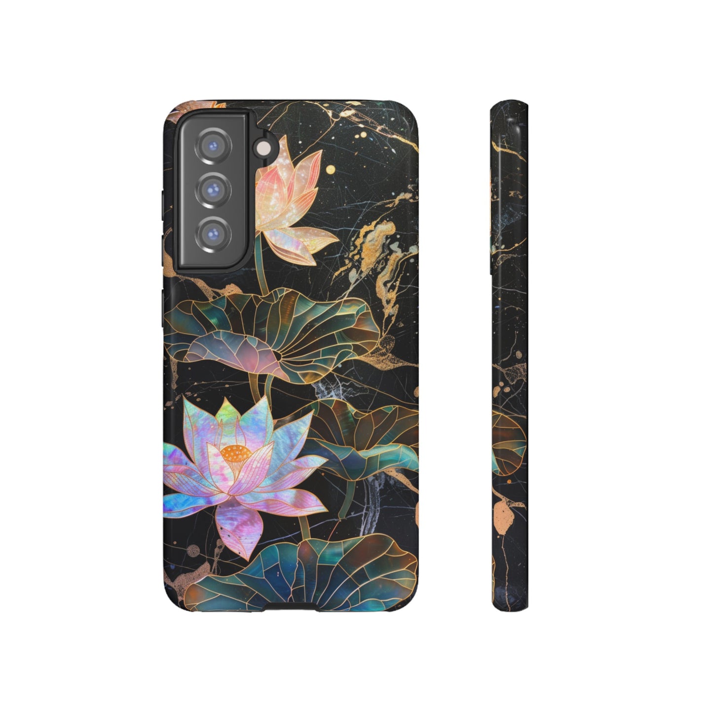 Zen Stained Glass Lotus Floral Design Phone Case