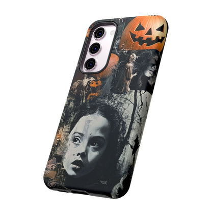 Vintage Halloween Collage Wednesday Goth Style Jackolantern Spooky Phone Cover