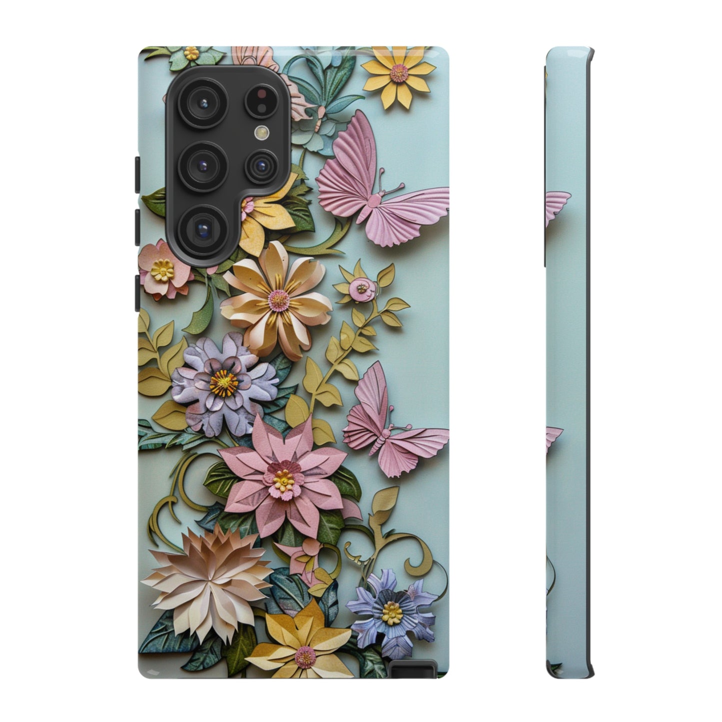 Pastel Pink Butterflies and Flowers iPhone Case