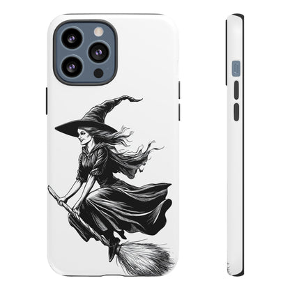 Vintage Halloween Witch on a Broom Spooky Phone Cover