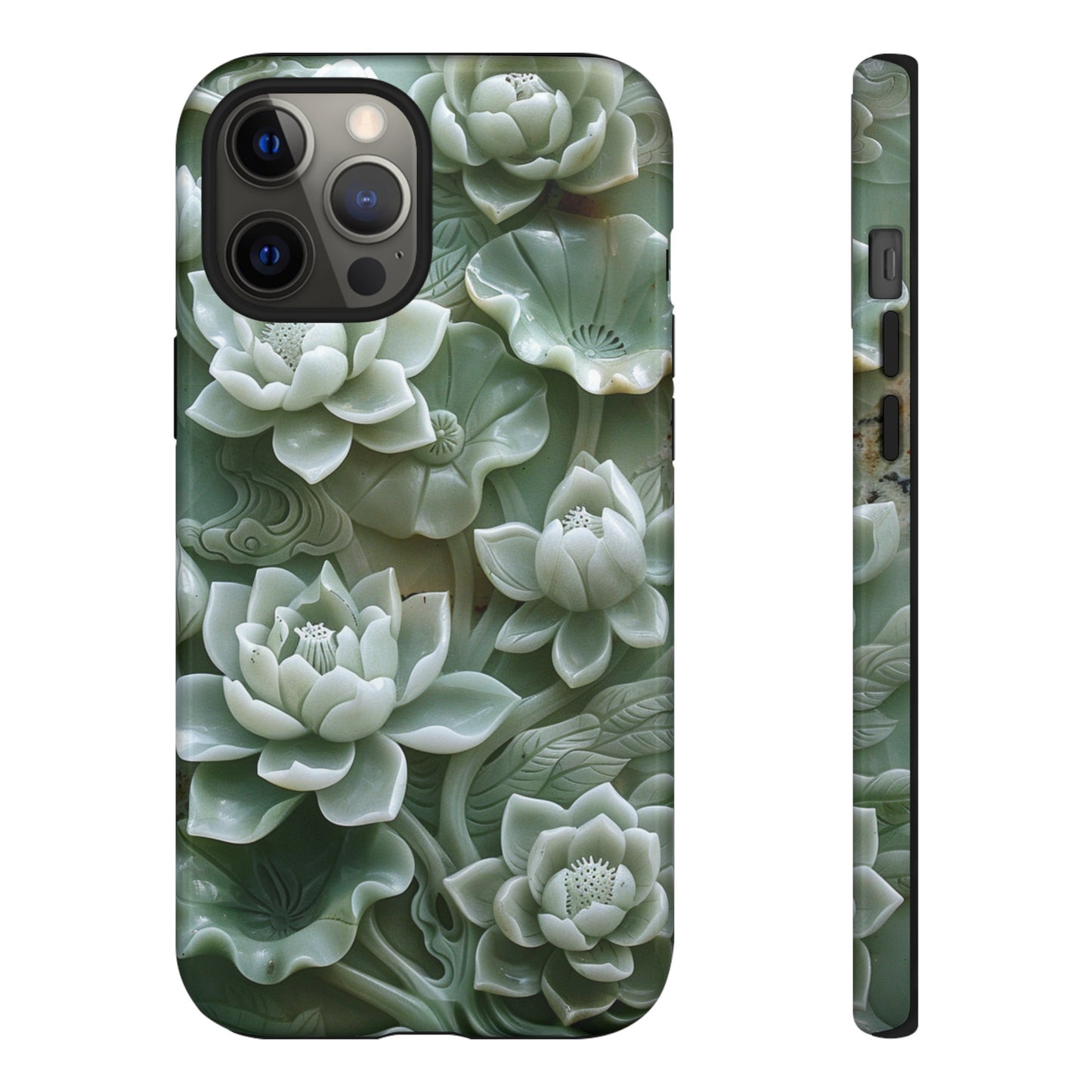 Green Jade Lotus Floral Art Phone Case