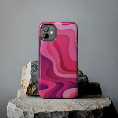 The Pink Wave iPhone Case Splash of Vibrance | Modern Art Meets Protection iPhone Tough Case