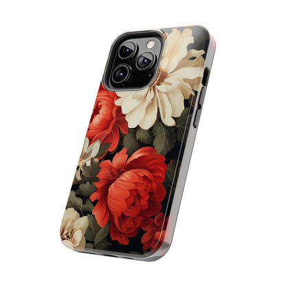 Vintage Floral Aesthetic Phone Tough Case | Antique Elegance for iPhone