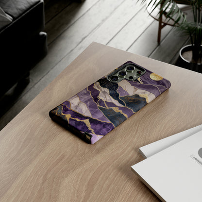 Abstract Purple Gold Mountain Phone Case