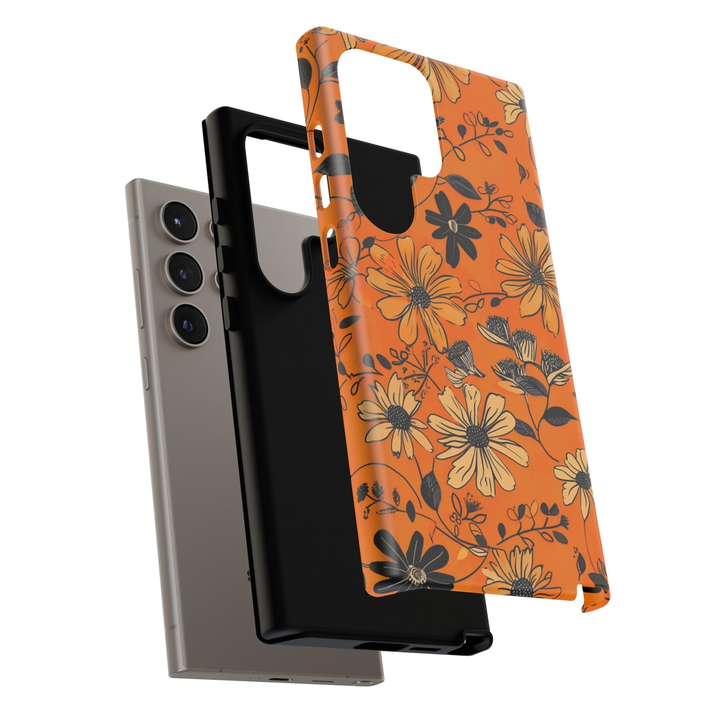 Orange Floral Phone Case Cute Summer Flower Aesthetic