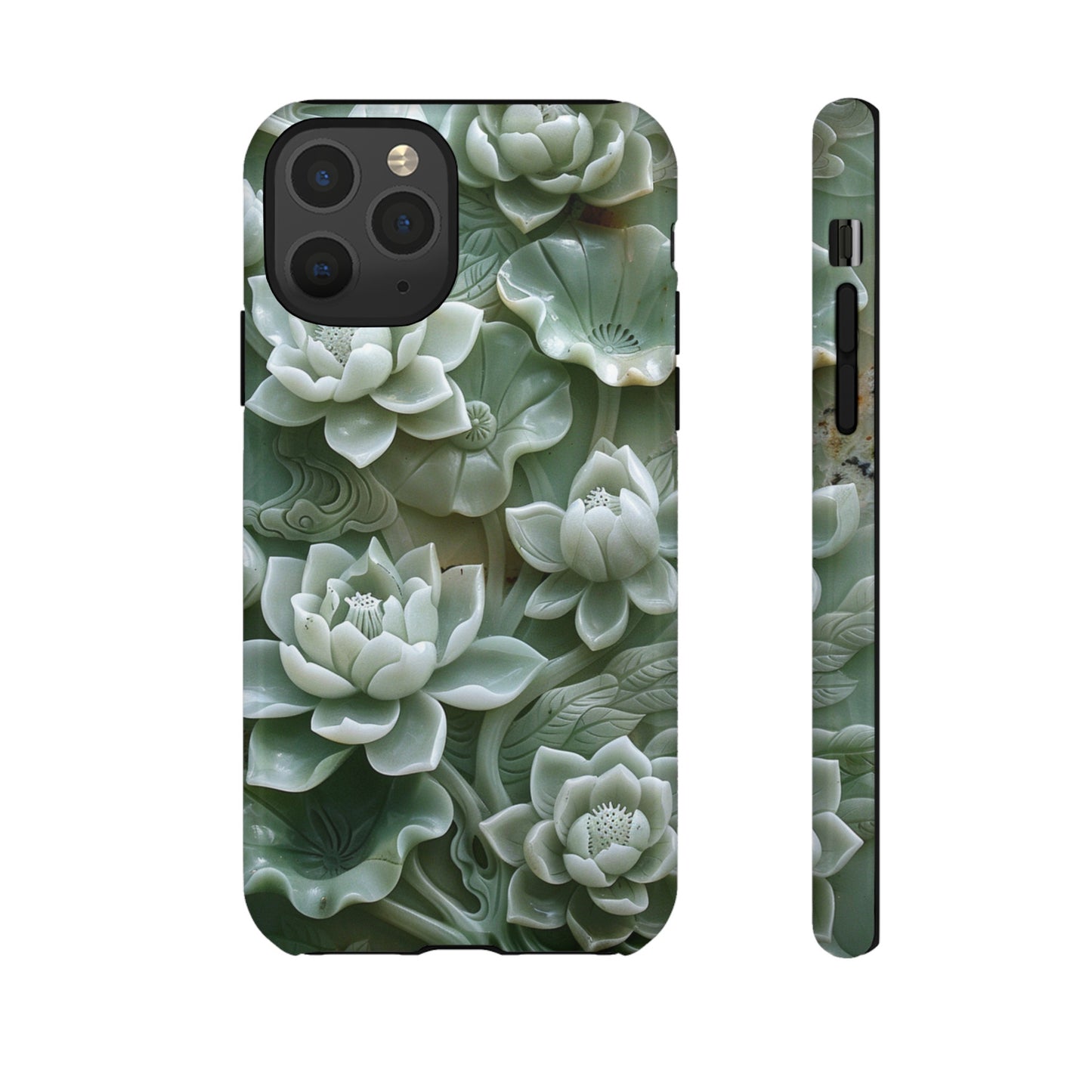 Green Jade Lotus Floral Art Phone Case