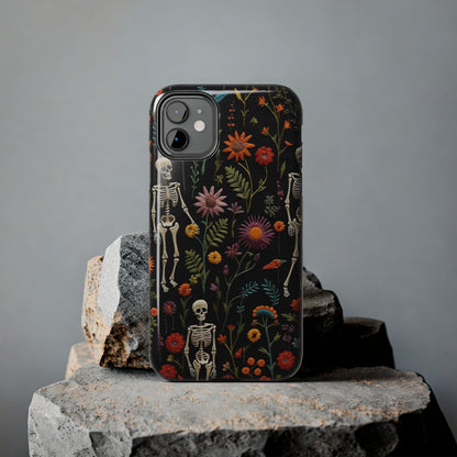 Skeletons in the garden Halloween Embroidery Phone Case