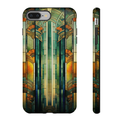 Art Deco Stained Glass floral Phone Case for iPhone 15, 14, Pro Max, 13, 12 & Samsung Galaxy S23, S22, S21, Google Pixel