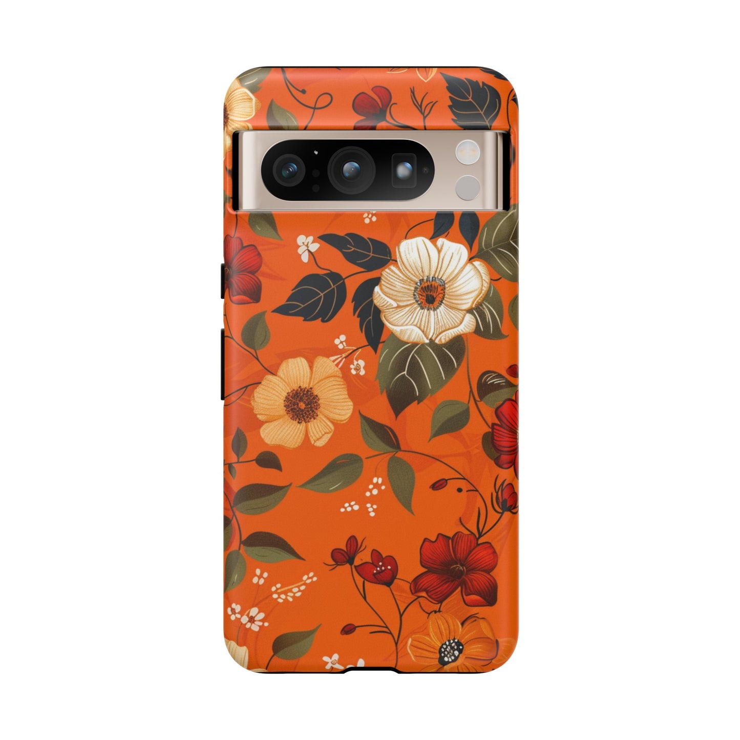 Orange Floral Phone Tough Case