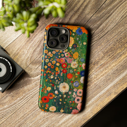 Gustav Klimt Style Flower Garden Painting Phone Case