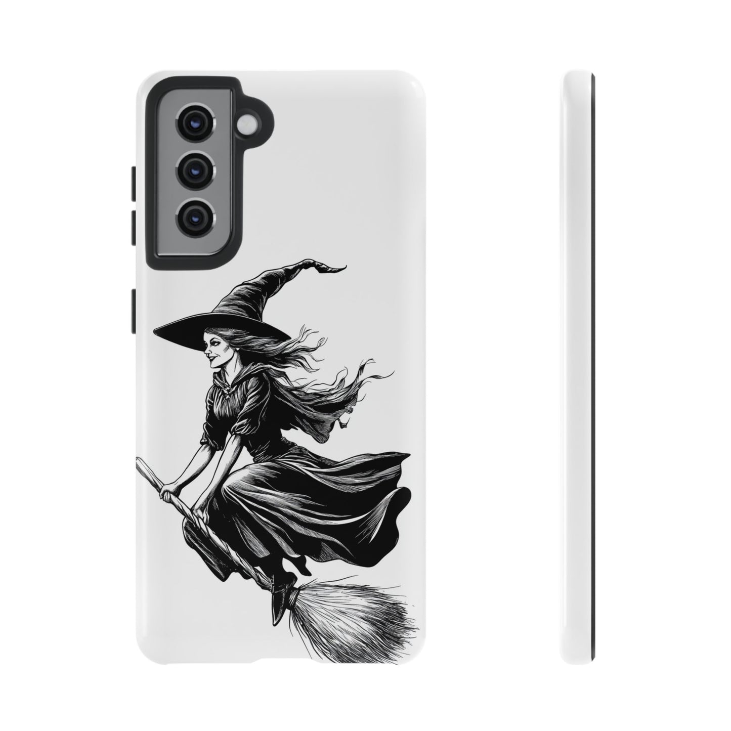 Vintage Halloween Witch on a Broom Spooky Phone Cover