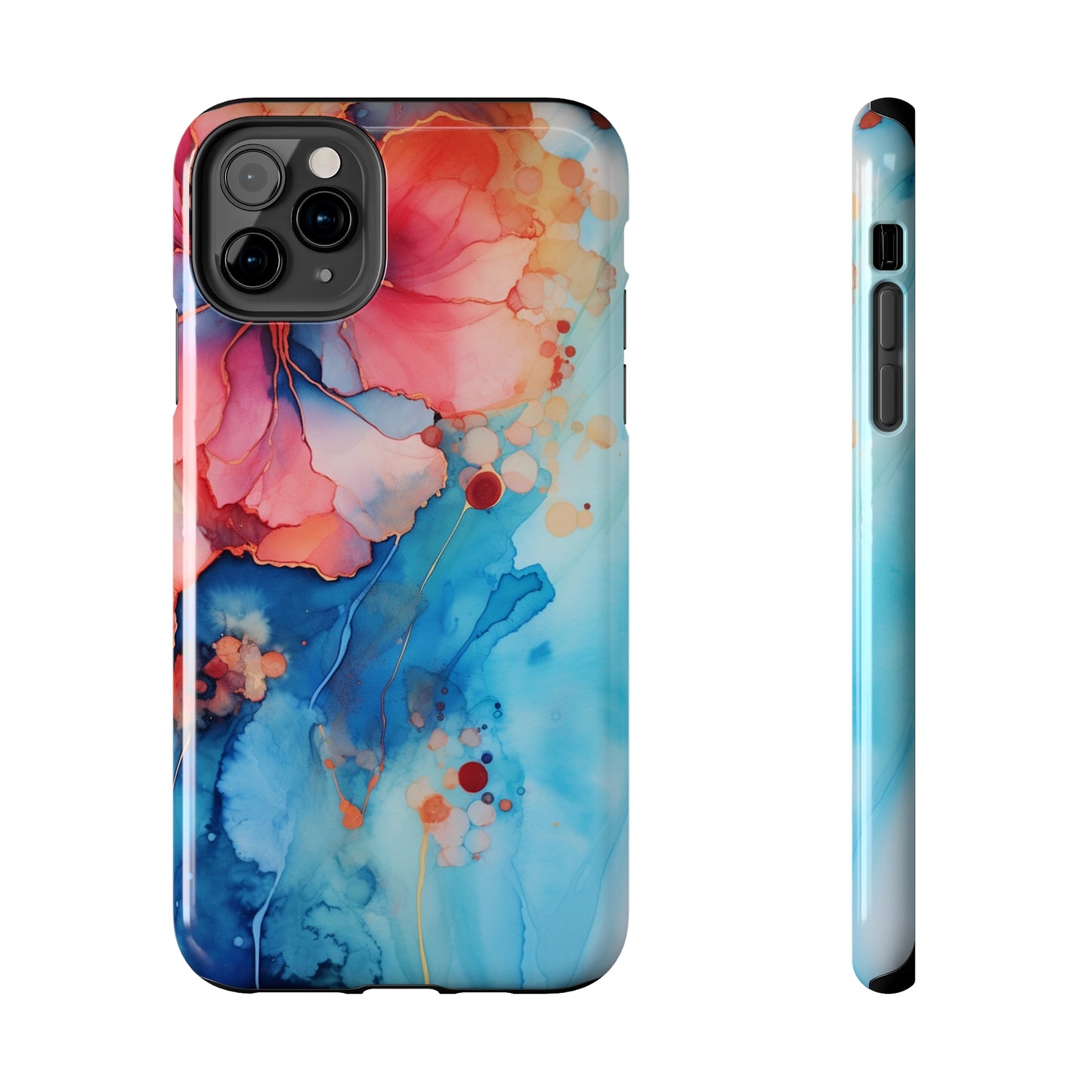 Marbled Floral Watercolor Phone Case | Embrace the Mesmerizing Multicolor Art