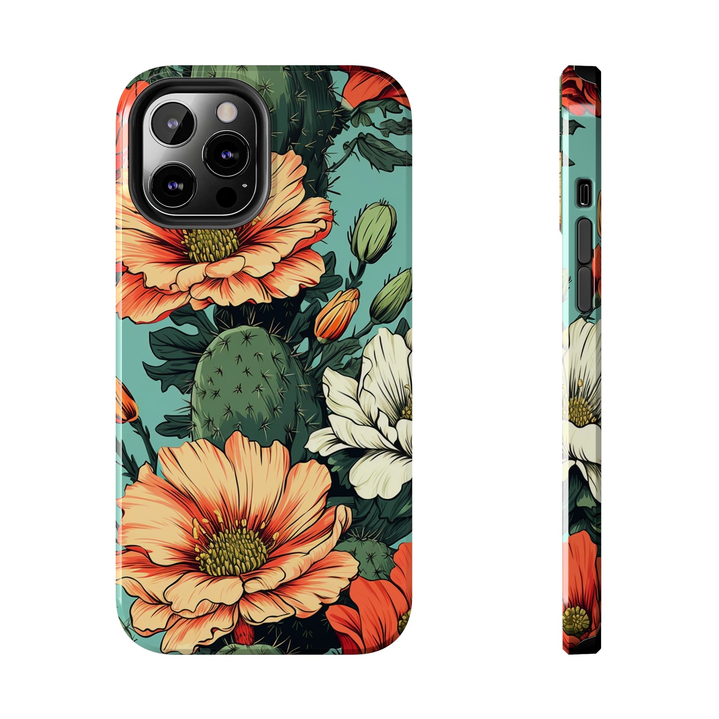 Desert Dream: Retro Vibe Cactus Tough iPhone Case