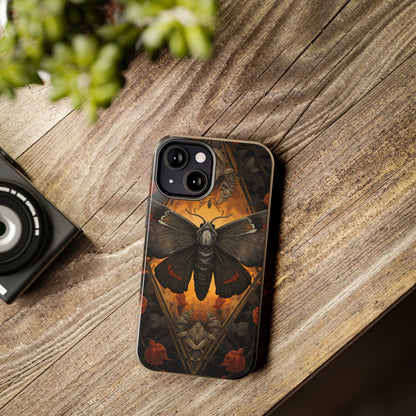 iPhone Case | Lost in Thought: Dark Academia Moth iPhone Tough Case