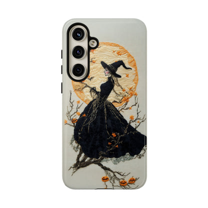 Halloween Witch Autumn iPhone Case, Embroidered Style