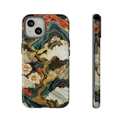 Chiyogami Stained Glass Floral Mountain Phone Case