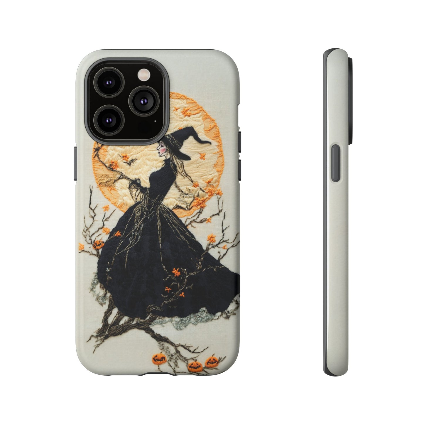 Halloween Witch Autumn iPhone Case, Embroidered Style