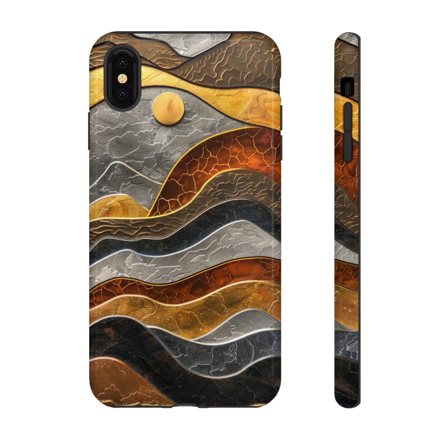 Abstract Gold and Silver Mountain Design Phone Case