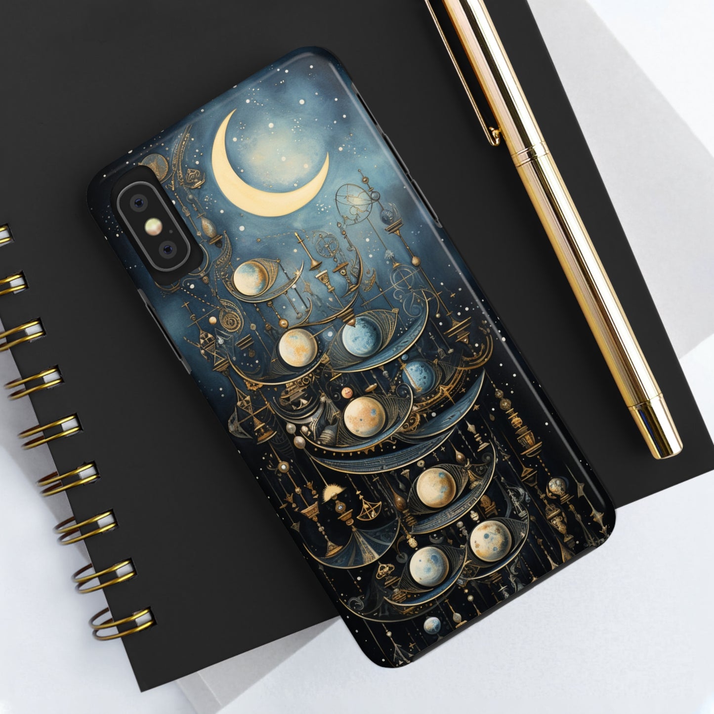 Esoteric Art Nouveau Moon Phases iPhone Case | Embrace the Mystical Beauty of Lunar Transitions