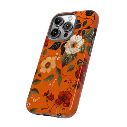 Orange Floral Phone Tough Case