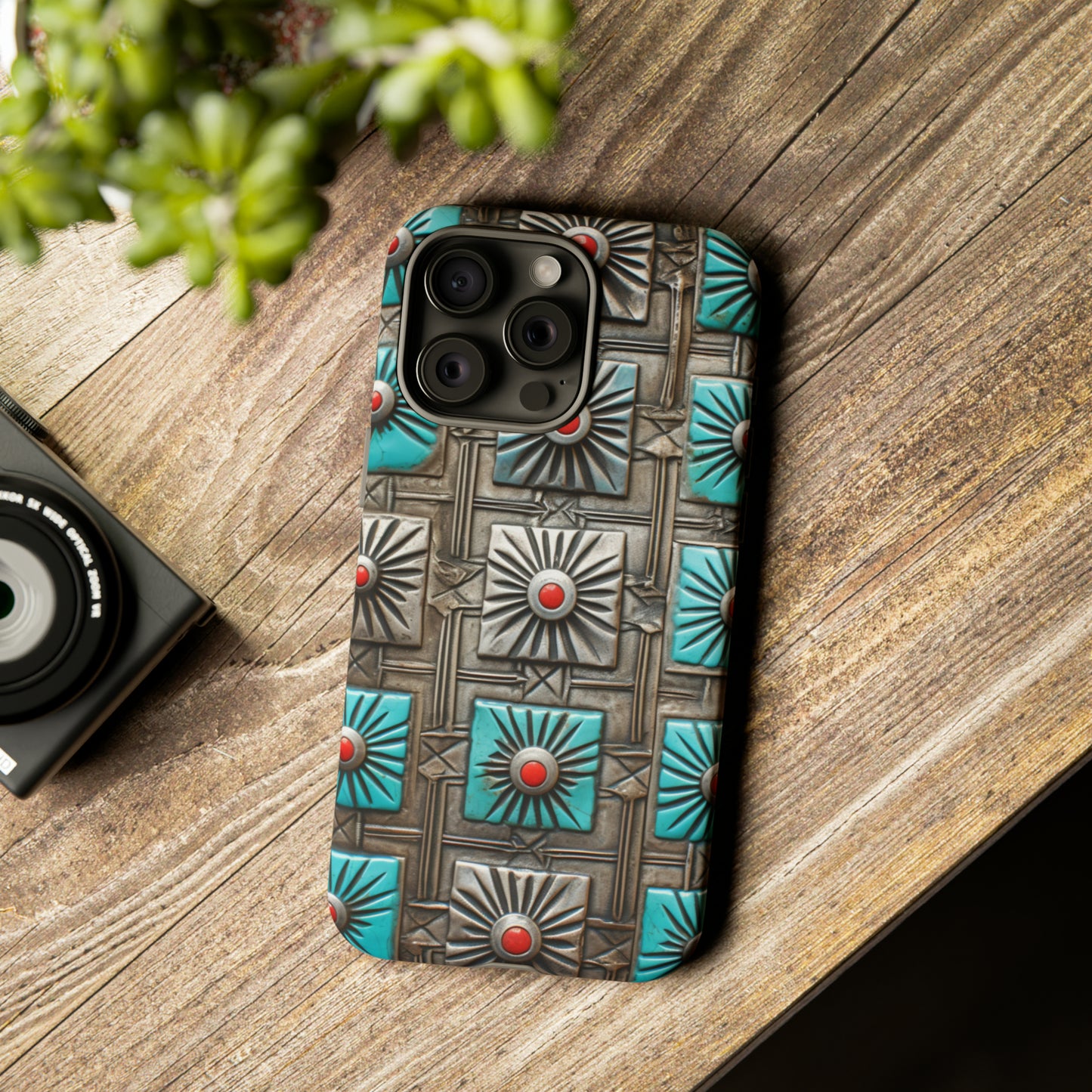 Vintage Navajo Native American Turquoise Concho Phone Case for iPhone 15, 14, 13, 12, 11 Pro Max, 14 Plus, iPhone XS Max, iPhone XR, iPhone 7, 8, 14, 15 Plus, SE