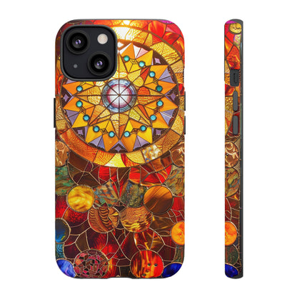 Cosmic Stained Glass Mandala Phone Case