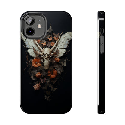 Deadhead Moth Gothic Dark Academia iPhone Case | Spooky Skull Mysterious Elegance