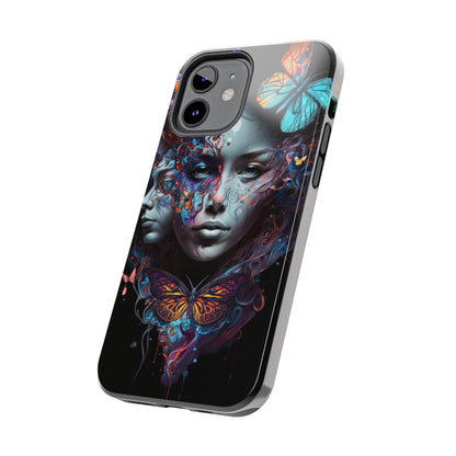 Synthwave Butterfly Girl Trippy Fantasy Art iPhone Case | Embrace the Futuristic Vibe with Whimsical Artistry