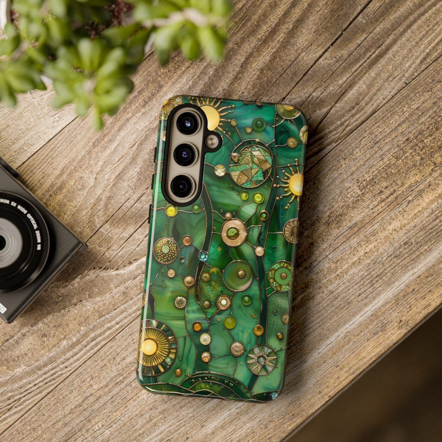 Green Celestial Stained Glass Mosaic Phone Case