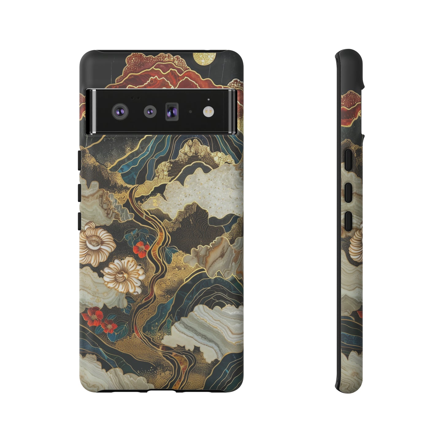 Chiyogami Stained Glass Floral Mountain Phone Case